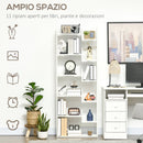 Libreria 6 Livelli 11 Scaffali 61x23x162,6 cm in MDF e Truciolato Bianco