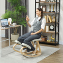 Sedia Ergonomica Inginocchiatoio con Schienale 51x84x93 cm in Legno di Betulla e Cuscini Crema  