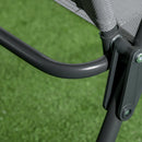 Set Tavolino e 2 Sedie Pieghevoli da Giardino  in Metallo Grigio Chiaro