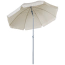 Ombrellone da Giardino Ø2,2 m Palo Ø28 mm in Metallo Tettuccio Inclinabile Bianco Crema