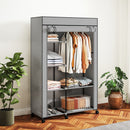 Armadio Portatile 103x43x162,5 cm con Ruote 6 Ripiani Aperti in Tessuto non Tessuto e Acciaio Grigio Chiaro      