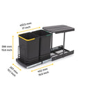 Pattumiera da Cucina ad Estrazione 2x 12 L in Acciaio Emuca 