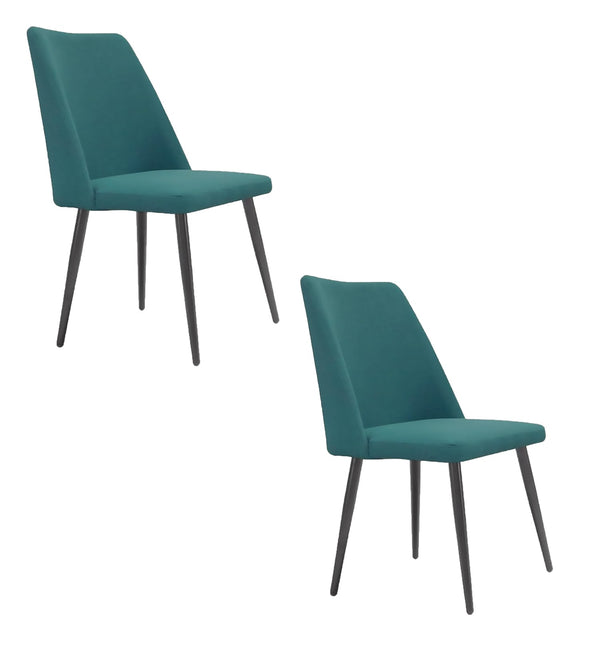 acquista Set 2 sedie Imbottite 48x58x92 cm In Tessuto Enjoy Lux Alexia Turchese