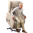Poltrona Alzapersona Elettrica Reclinazione Motorizzata in Ecopelle Beige      