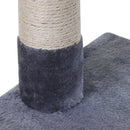 Albero Tiragraffi con Amaca e Pallina 50x36x70 cm in Legno e Peluche Grigio