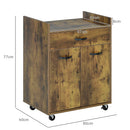 Carrello Isola da Cucina Armadietto con Ruote 60x40x77cm Marrone Rustico   