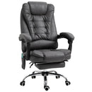 Sedia Poltrona da Ufficio Presidenziale Massaggiante in Similpelle  Grigio Scuro