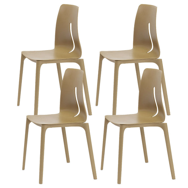 prezzo Set 4 Sedie Impilabili 85x50x51 cm in Polipropilene e Fibra di Vetro Lisbona Camel