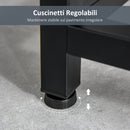 Consolle Fissa 120x34x81 cm in Truciolare e Acciaio  Bianco e Nero
