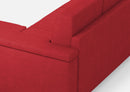 Divano 2 Posti con Pouf 168x145x85 cm Marrak in Tessuto Rosso