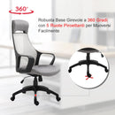 Sedia da Ufficio Presidenziale Ergonomica a Rete con Supporto Lombare  Grigia