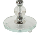 Lampada da Tavolo Tolly Ø30x48 cm in Metallo e Vetro e Tessuto Argento      