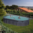 Piscina Ovale Fuori Terra 730x375xh132 cm in Acciaio e PVC Gre Capri