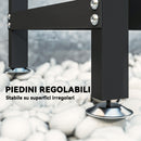 Legnaia da Esterno 235x31x116 cm con Telo Impermeabile e Struttura Regolabile in Metallo Nero      