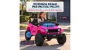 Macchina Elettrica per Bambini Licenza Jeep Wrangler Rubicon 12V con Sedili in Pelle e Telecomando Fucsia 