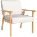 Poltrona d'Arredo in Stile Scandinavo 64x70x72 cm con 2 Cuscini in Legno di Pino Grigio  