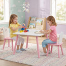 Set Tavolo e 2 Sedie per Bambini 3-6 Anni in Legno con Angoli Arrotondati Rosa      