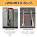 Barbecue a Gas 2 Fuochi 104x49x99 cm in Acciaio e Plastica PP Nero