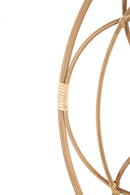 Specchio da Muro Valencia 60x3x60 cm in Specchio e Rattan e Ferro Marrone      