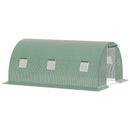 Serra a Tunnel 450x300x200 cm Porta Avvolgibile e 6 Finestre Verde