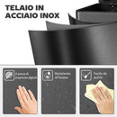 Pattumiera a 3 Sezioni da 20L 61,9x36,6x56,7 cm con Coperchio Silenzioso in Acciaio Inox e PP Nero  