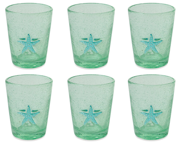 Set 6 Bicchieri Ø8x10 cm in Vetro Villa d'Este Home Tivoli Fish Verde Acqua prezzo