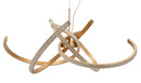 Lampadario LED Celtic Ø62x120 cm in Alluminio e Ferro e PVC Oro e Bianco      