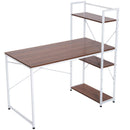 Scrivania da Ufficio con Scaffalatura Noce e Bianco 120x64x121 cm 