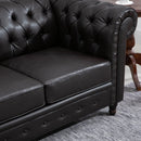 Divano 2 Posti 160x84x80 cm in Similpelle  Marrone Scuro