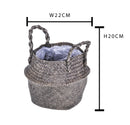 Set 2 Cesti Giara in Materiale Naturale H 20 cm