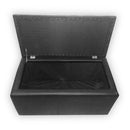 Baule Cassapanca Pouf Contenitore in Similpelle e Cristalli Renier Nero