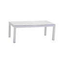 Set da Giardino Divano 2 Poltrone e Tavolino in Polyrattan Pasadena Bianco