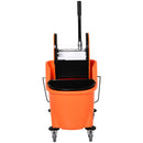 Carrello Pulizie Secchio 36L con Separatore Acqua e Strizzatore Rimovibile 54x41x91,5 cm  Arancione