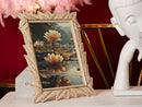 Cornice Leaffy 21,2x1,7x26,8 cm in Resina e Vetro Crema      