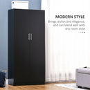Armadio 2 Ante 4 Ripiani  80x40x180 cm in Legno MDF Nero
