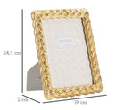 Cornice Rope 19x2x24,5 cm in Resina e Vetro Oro      