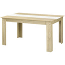 Tavolo da Pranzo Moderno per 6 Persone max 140x89,5x75 cm in Truciolato Bianco e color Rovere