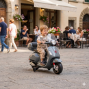 Piaggio Vespa GTS Elettrica 12V con Bauletto per Bambini Grigio