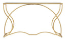 Console Sunshine 130x40x75 cm in Ferro e Specchio Oro e Nero