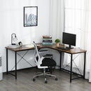 Scrivania da Ufficio ad Angolo Porta PC 150x150x75 cm in Legno e Metallo  Nero e Marrone