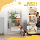 Cancelletto di Sicurezza per Cani e Gatti Estensibile 75-85x76cm Acciaio Bianco      