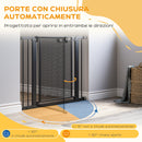 Cancellino per Cani Estensibile a Pressione con Chiusura Automatica 75-103x76 cm in Acciaio e ABS Nero