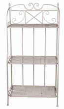 Portapiante 3 Ripiani in Ferro Battuto 62x29x128 cm Soriani Bianco