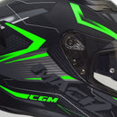 Casco Integrale per Scooter Visiera Lunga CGM Tampere Mach 2 316G Verde Fluo Opaco Varie Misure