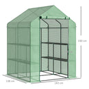 Serra da Giardino con Scaffali 143x138x190 cm in PE e Porta Avvolgibile Verde