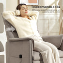 Poltrona Reclinabile Elettrica con Telecomando 80x83x104 cm in Tessuto Effetto Velluto Marrone   