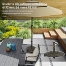 Base per Ombrellone da 20 kg Rotonda con Ruote e Freni in Resina Bronzo      