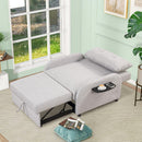 Poltrona Letto Singolo Trasformabile 105x94x86 cm in Tessuto Lino Sfoderabile Grigio Chiaro