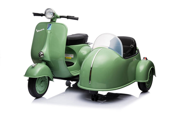 acquista Moto Elettrica per Bambini Licenza Piaggio Vespa Sidecar 12V Verde