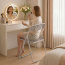 Set 4 Sedie Pieghevoli 47x48x75 cm in Acrilico Trasparenti Grigio      
